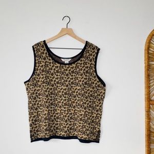 Vintage 00s leopard micro knit tank